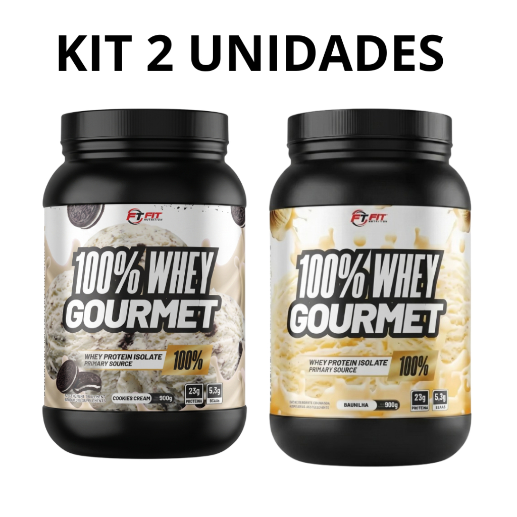 Kit 2 Whey Protein 100% Concentrado 900g cada Pote