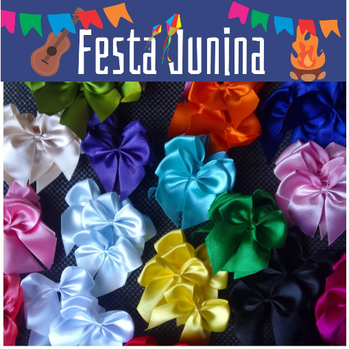 Kit laços de fita de cetim para festa junina decoração e casamentos-Fnº5- Tam-5cmX5cm