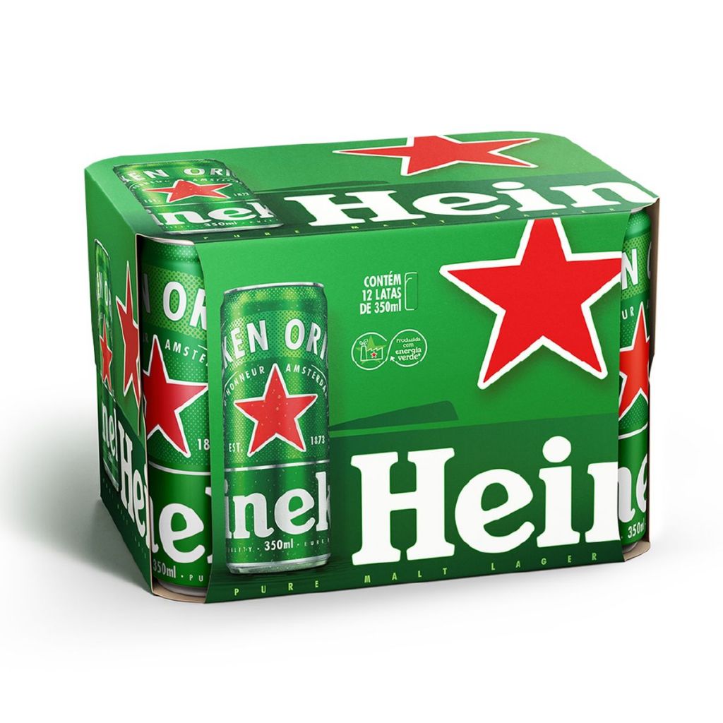 Cerveja Heineken 350ml Sleek - Pack com 12 Unidades