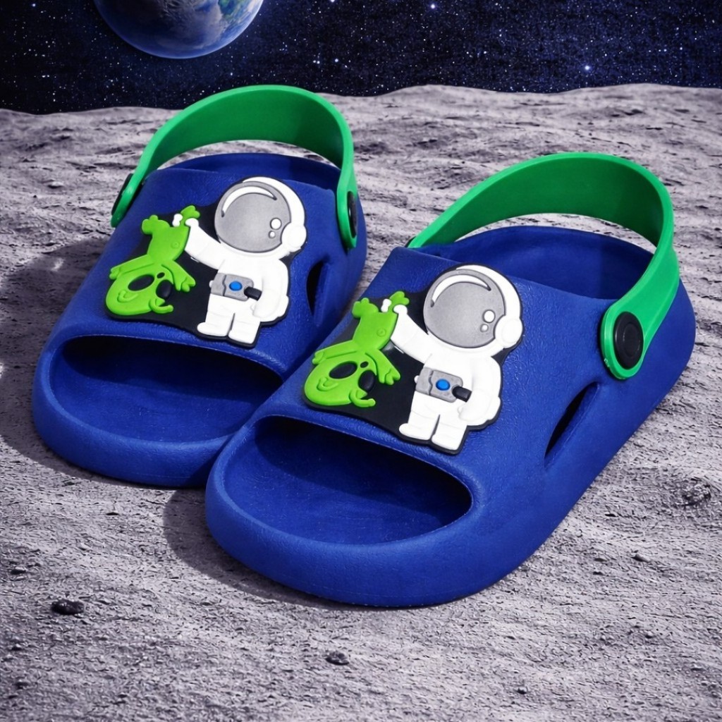 sandalia chinelo correia infantil meninos astronauta alien antiderrapante leve confortavel