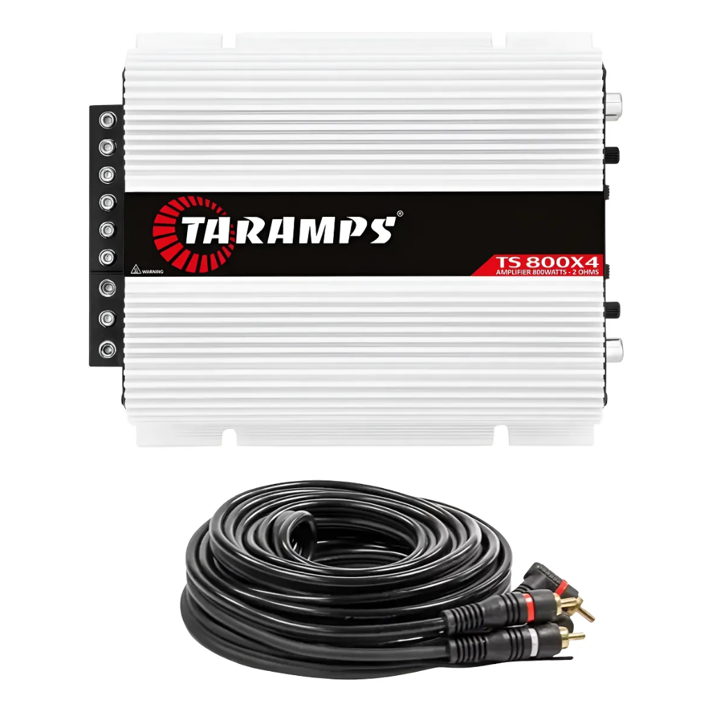 Modulo Amplificador Ts800x4 800w 4 Canais 2 Ohms + Cabo Rca 5m