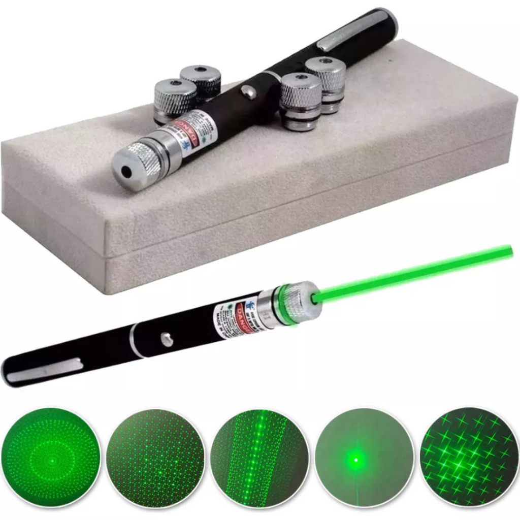 Laser Pointer Verde Alta Potência 💚 Longo Alcance Apresentações Astronomia + Estojo
