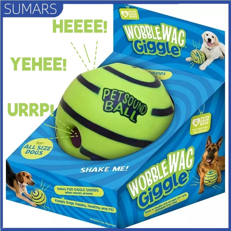 11cm Wobble Wag Giggle Brinquedo Interativo para Cães Durável e sem Pilhas com Ruídos de Riso