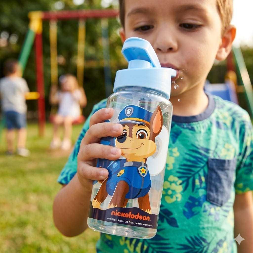 Garrafinha Squeeze Menino Menina Patrulha Canina Bpa Free Cor Azul