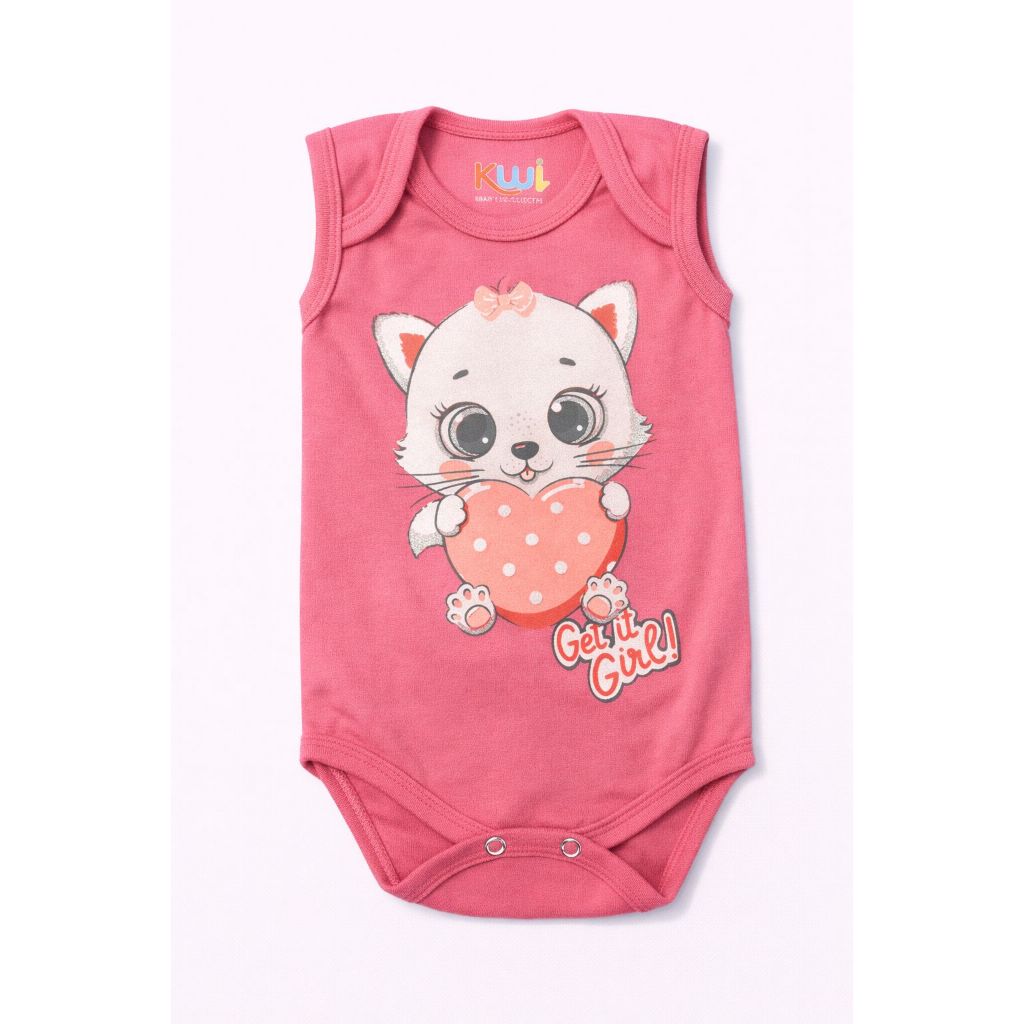KIT Body Regata Infantil Feminino Estampado Confortável - Sortidos