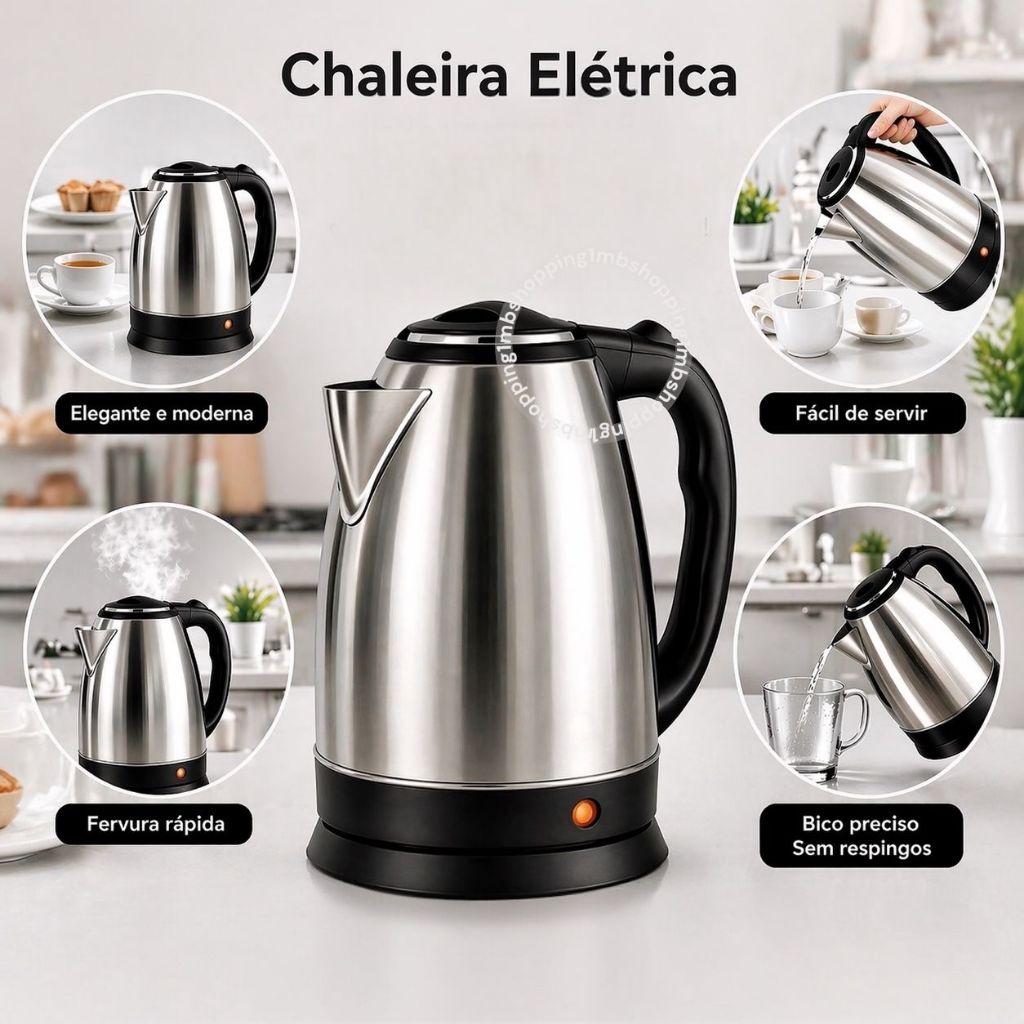 Chaleira Elétrica  Inox  Bivolt 110 v 220 v para Café Chá Aquecimento Rápido Cafeteira Chá Qualidade