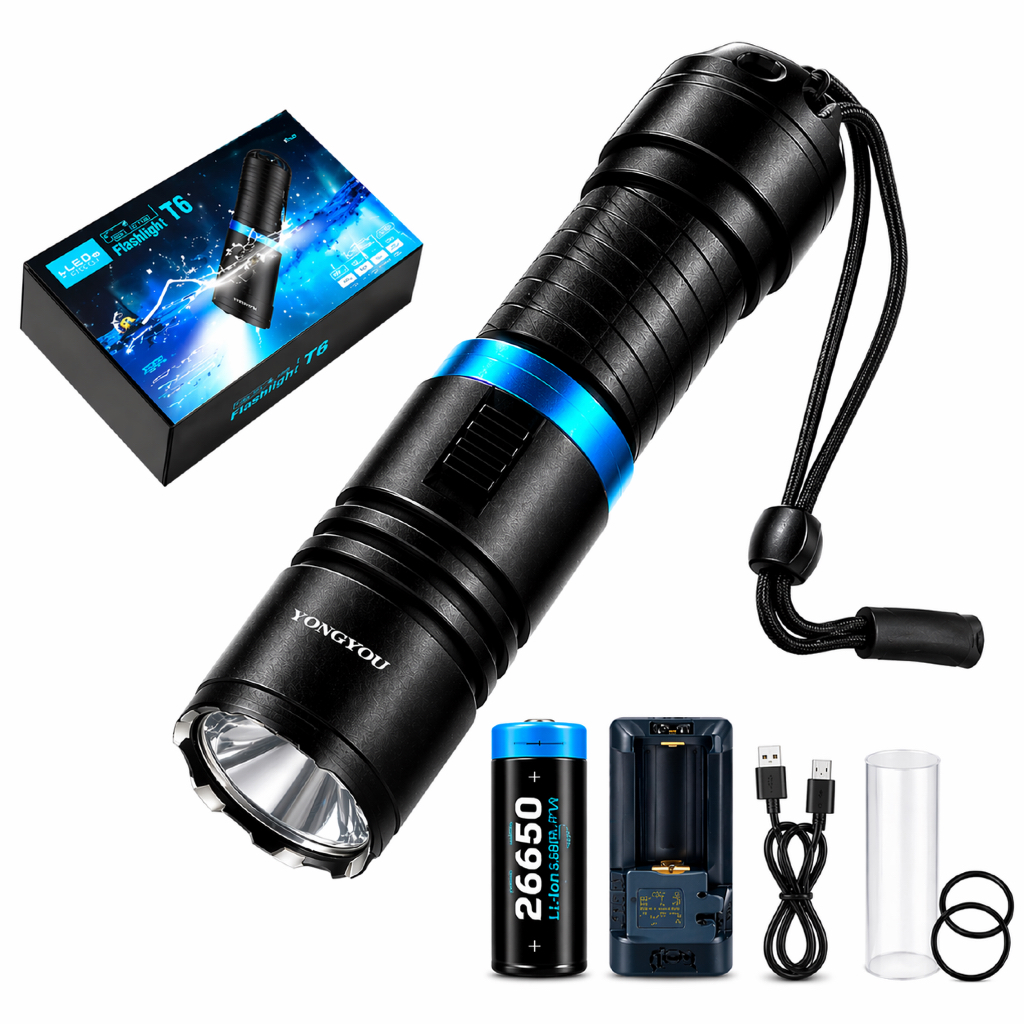Lanterna Mergulho Led Tática Profissional Subaquatico Forte Ecooda