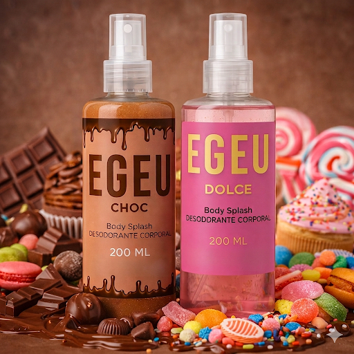 Body Splash Egeo Choco com gliter 200Ml + 1 Body Splash Egeo Dolce com gliter 200Ml