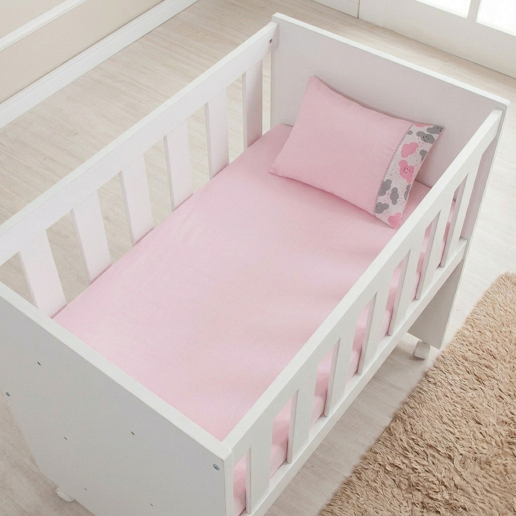 Jogo Lençol Quarto de Bebê Mini Berço 2 peças Ponto Palito Percal 400 fios