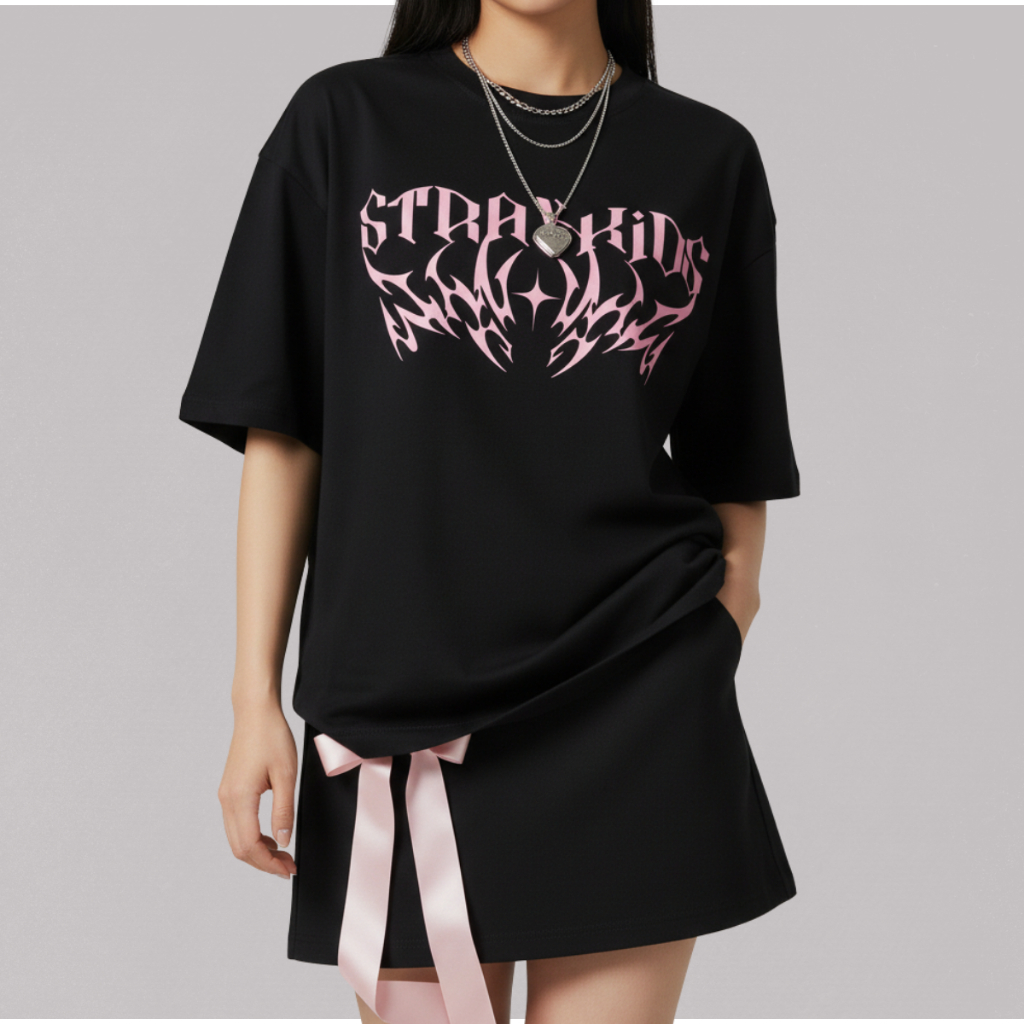 Camiseta Oversized Stray Kids Do It Álbum Rock In Rio 2026 Show Brasil Em Algodão 100% Estampa Premium