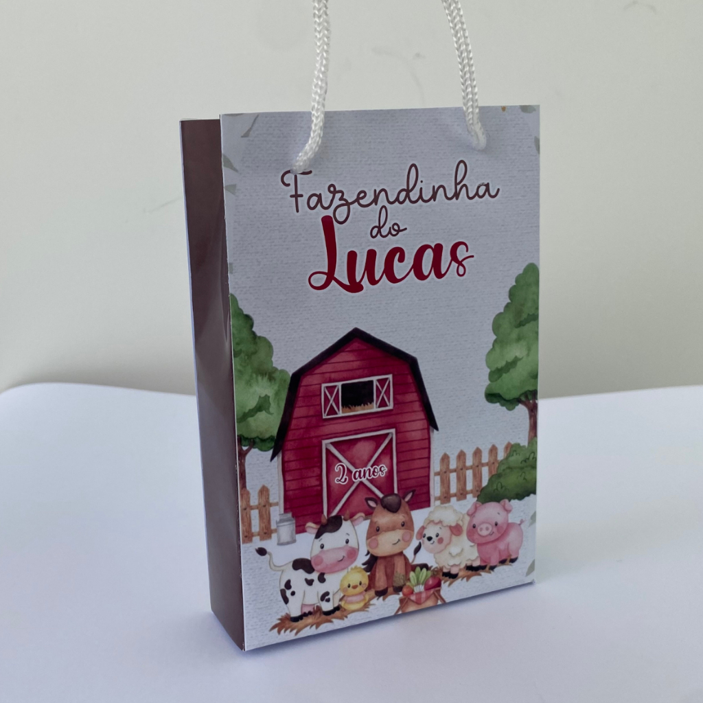 Kit Sacolinha 10|15|20 Personalizada Fazendinha Festa 10x15cm | Lembrancinha, Embalagem, Kit Presente com Alça