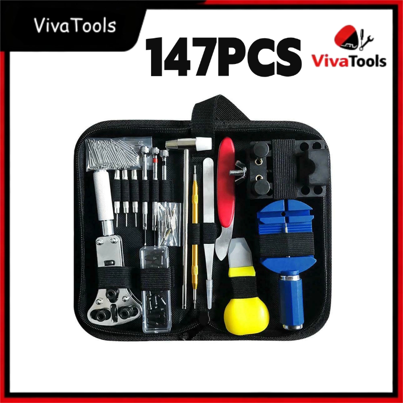 Kit Ferramentas Relógios – 147/185 Peças, Ajuste de Pulseira e Troca de Bateria, Profissional