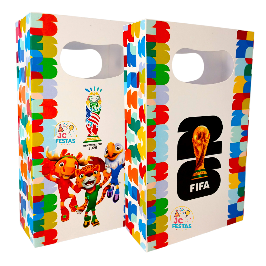 Copa do Mundo Futebol Fifa 2026 Saquinhos/Sacolinhas boca de palhaço para festa doces e guloseimas