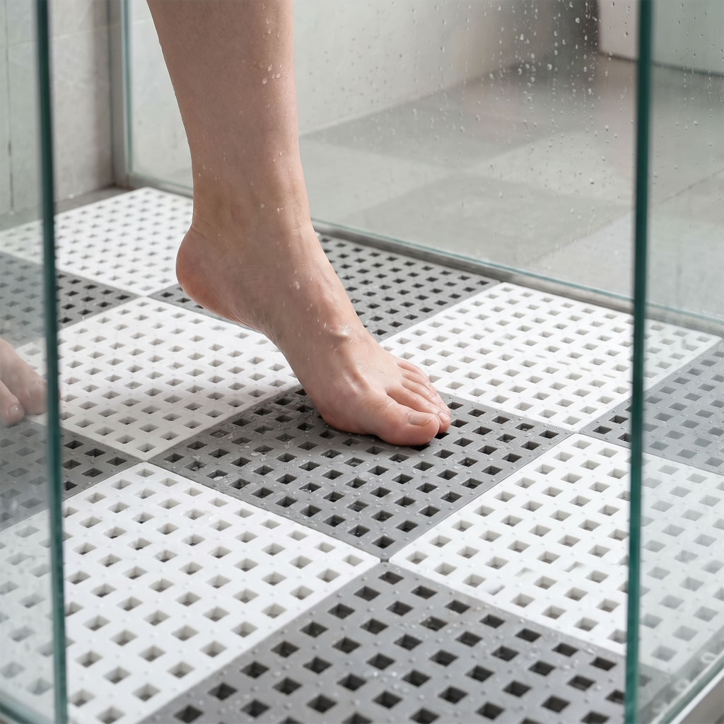 Kit Tapete Estrado Emborrachado Piso Antiderrapante 30x30cm Box Banheiro Modular Encaixe Lavanderia Deck Flexível