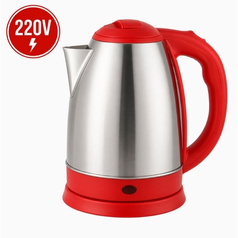 Chaleira Eletrica 220V Jarra Cor Vermelha Inox  2.0 Litros Garrafa 1500w