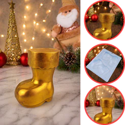 1~5 Forma BWB Com Silicone (3 partes) Para Chocolate Cód. 10229 - Bota Feliz Natal 40g. Natal (CHOCO)