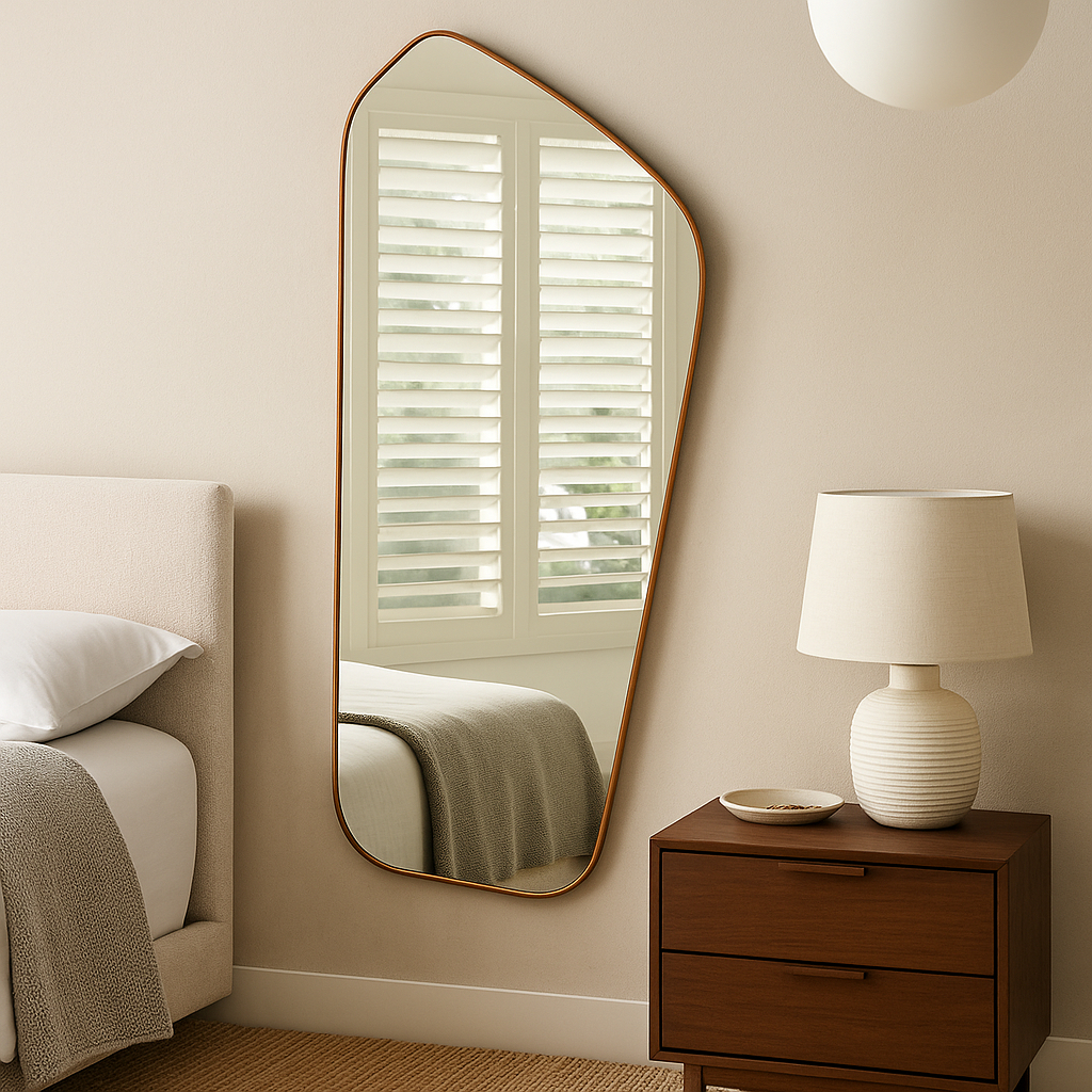 Espelho Orgânico Decorativo 110x53 Grande Moderno Sala Quarto  Banheiro - Modelo Dallas