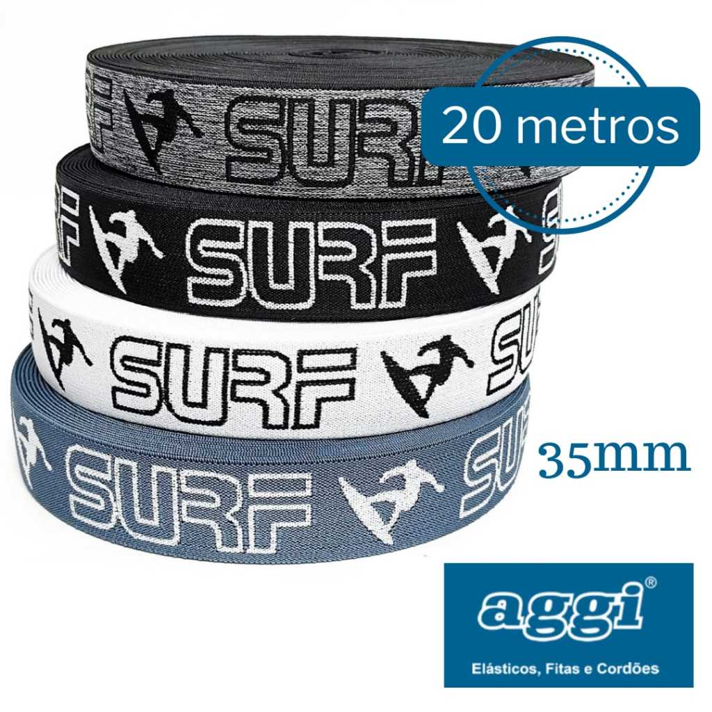 Elástico Personalizado para Cueca Boxer Masculina AGGI - 35mm c/ 20 metros