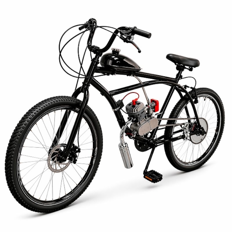Bicicleta Bike Motorizada 80cc Caiçara BANCO XR Spitfire Preto Cadillac ARO 29 (MONTADA e TESTADA)