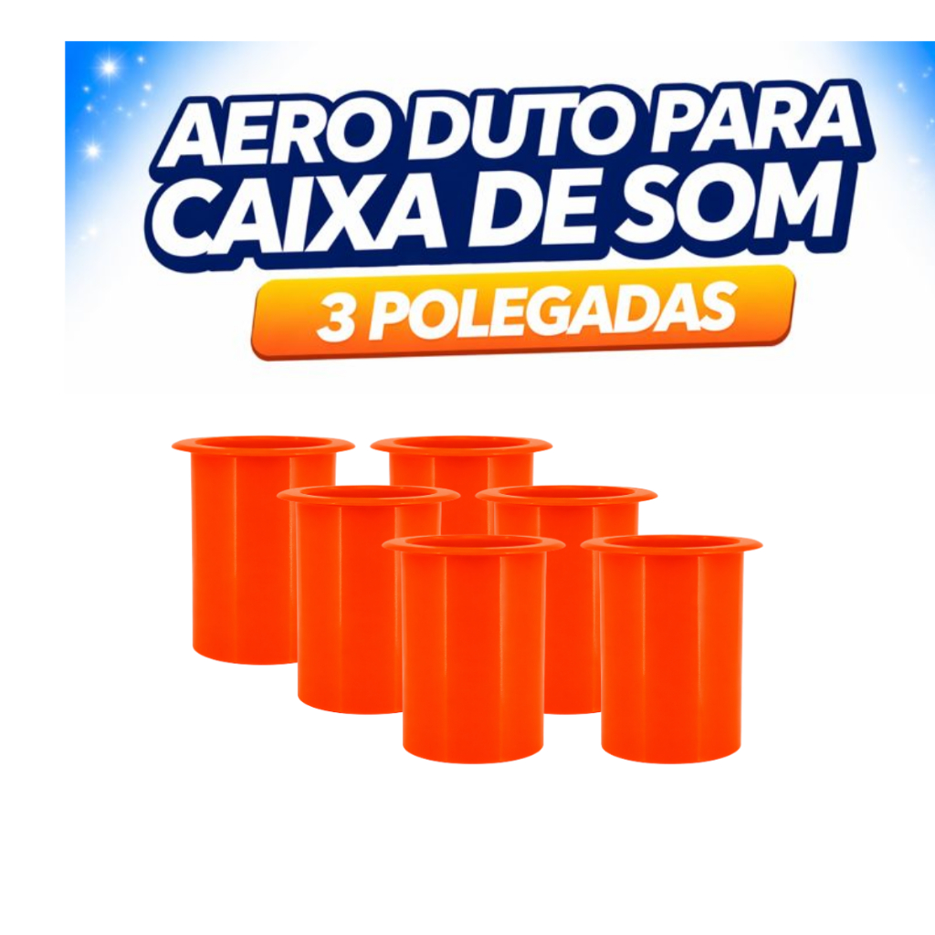 Aero Duto Para Caixa De Som 3 Polegadas Laranja Fluorescente