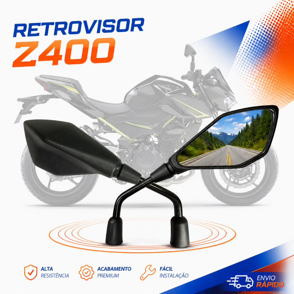 Retrovisor Z400 Rosca Honda Cg Titan Fan 125 150 160 Cb Cbx 200 250 300 Nxr Bros 125 150 160
