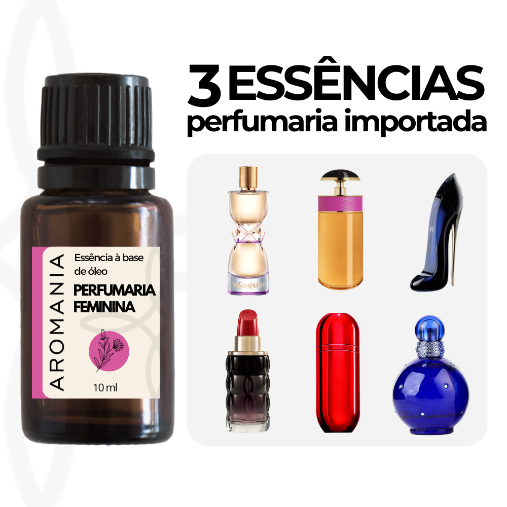 Kit 03 Essências Perfume Feminino 10ml Perfumaria Importada - Escolha a Sua