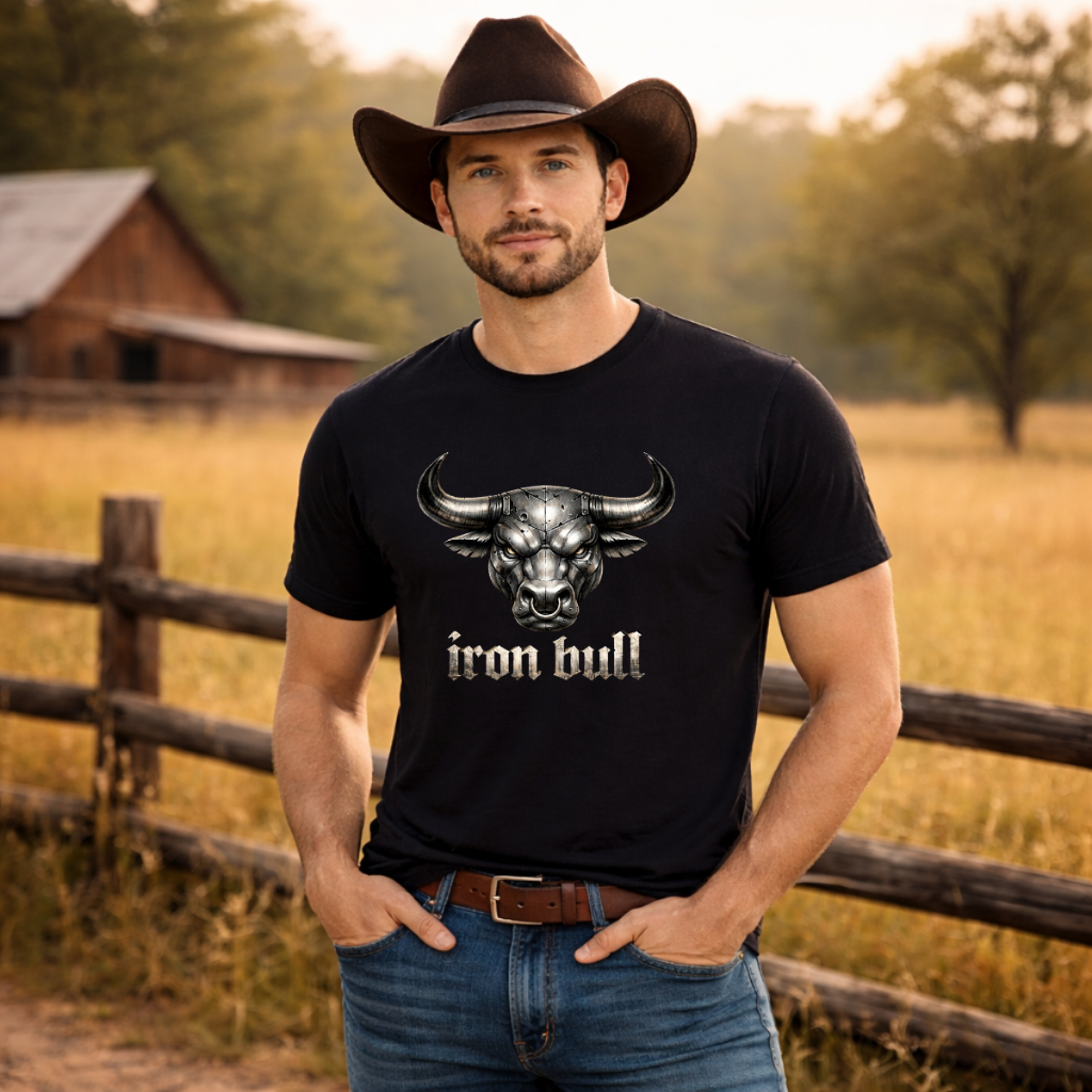 Camisa Masculina Country Camiseta Algodão Estampada Iron Bull Camiseta Masculina Estampa Touro Country Lançamento Oferta