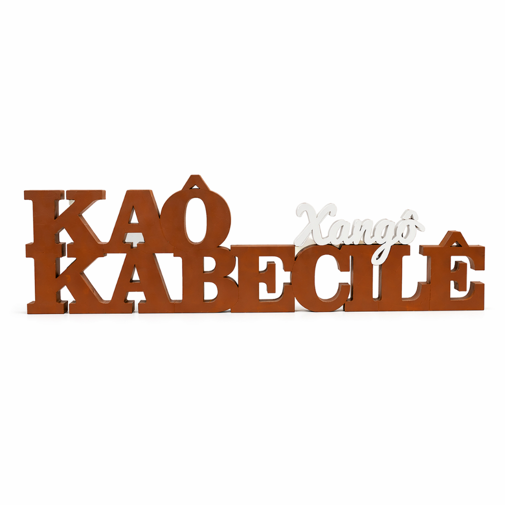 Xangô Kaô Kabecilê Placa Letreiro Decorativa Umbanda Candomblé Orixá
