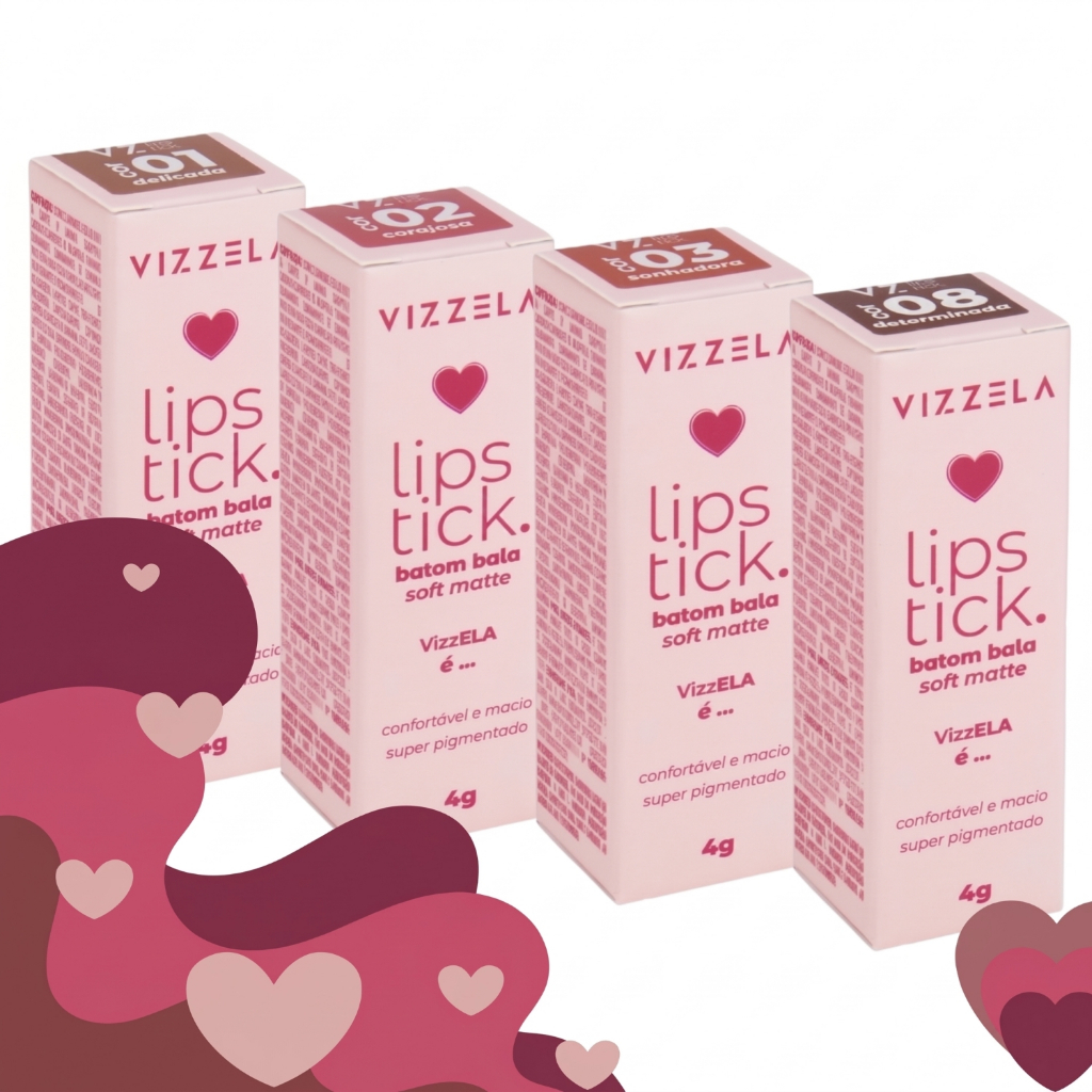 Batom Bala Ela É Vizzela Soft Matte Alta Pigmentação LANÇAMENTO
