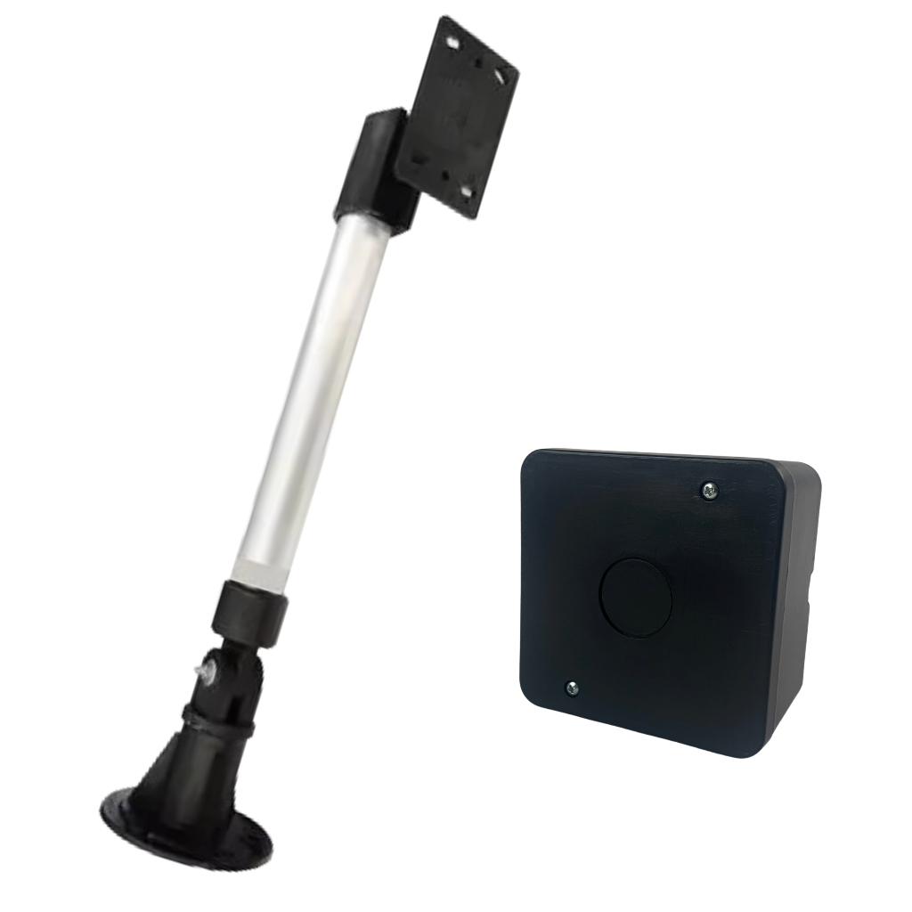 Kit Instalação CFTV Suporte Alumínio 40cm + Caixa Organizadora Cabos e Fontes