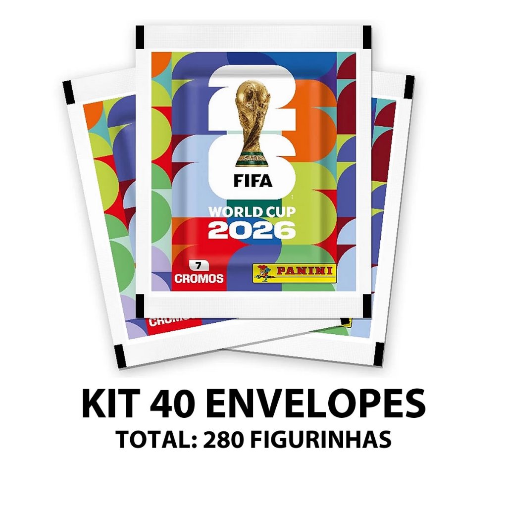 Kit 40 Envelopes de Figurinhas Panini Copa do Mundo 2026 Fifa World Cup