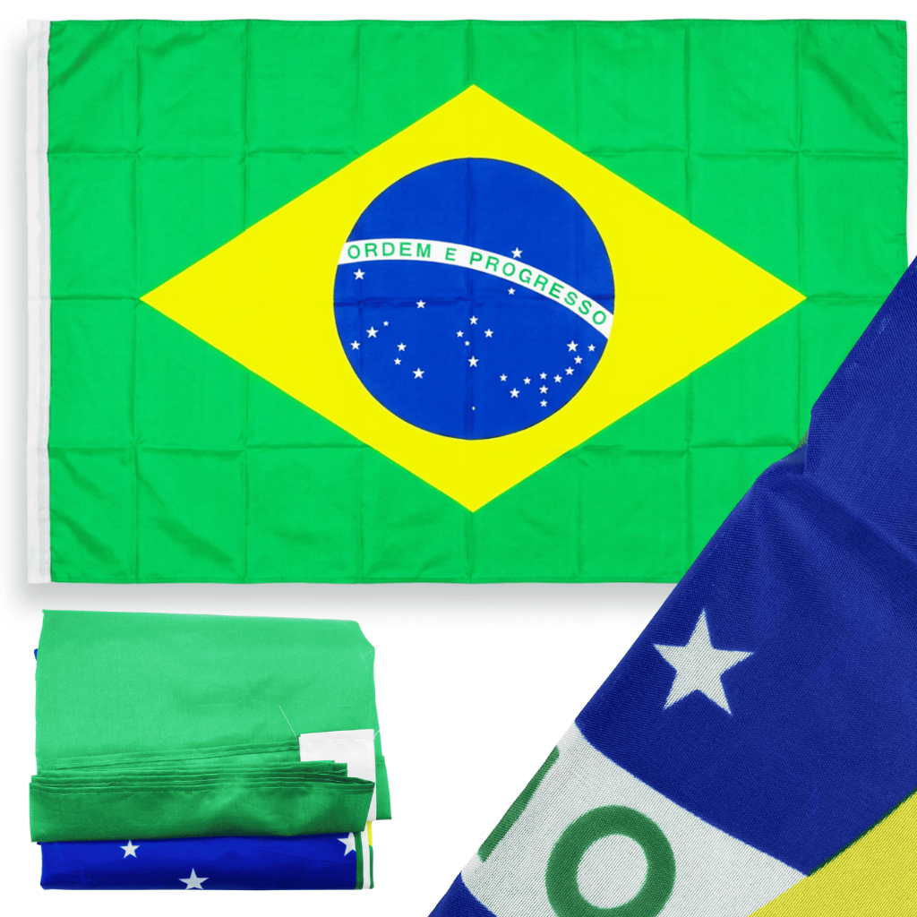 Bandeira Do Brasil Grande 120x180cm Em Tecido Poliéster Seleção Copa Do Mundo Festa