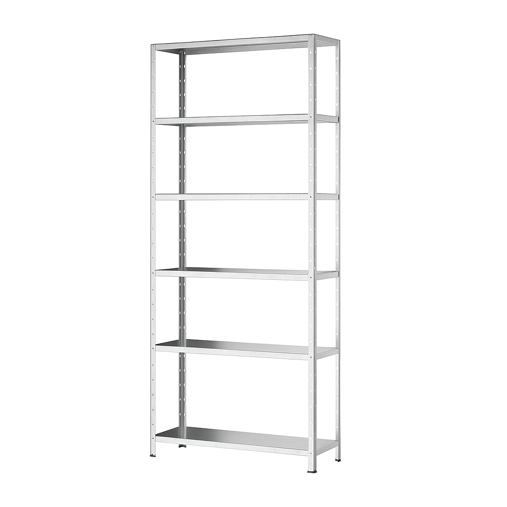 Estante Prateleira em Aço Multiuso Industrial 06 Bandejas Envio Imediato 198x27x90 de Escritorio preto e galvanizado