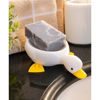 Saboneteira Patinho 🦆 Suporte para Sabonete Criativo Banheiro Cozinha Porta Sabão Drenagem Decoração