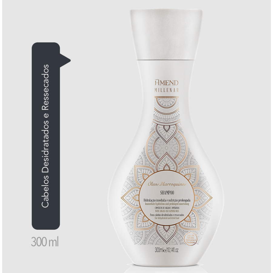 Kit Amend Millenar Óleos Marroquinos, Shampoo, Condicionador e Máscara Nutrição e Brilho