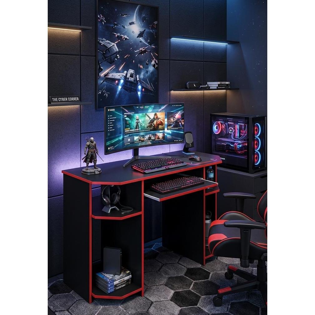 Mesa Gamer Escrivaninha para Computador Notebook PC Escritório Quarto Opções em Cores