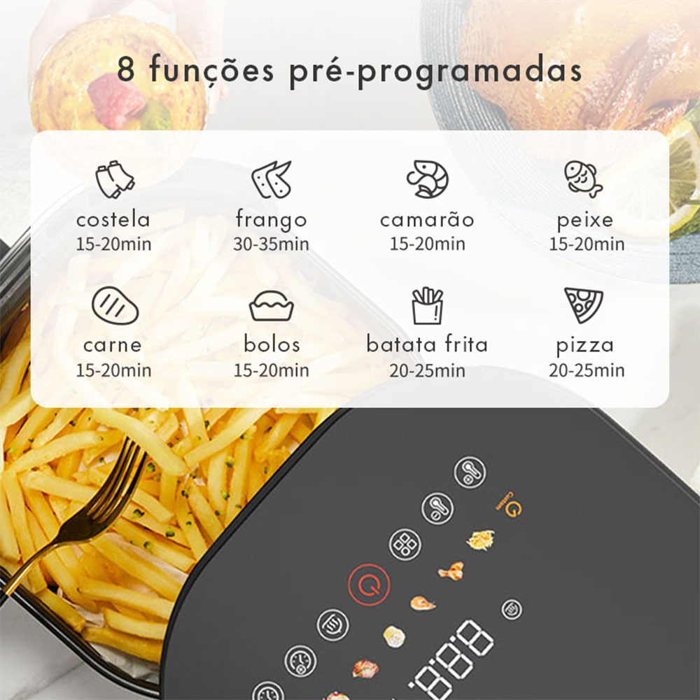 Gaabor Fritadeira Sem Óleo 4,2L Queimador Duplo Tela Toque Visor Transparente Elétrica AF-45T02A · foto 2