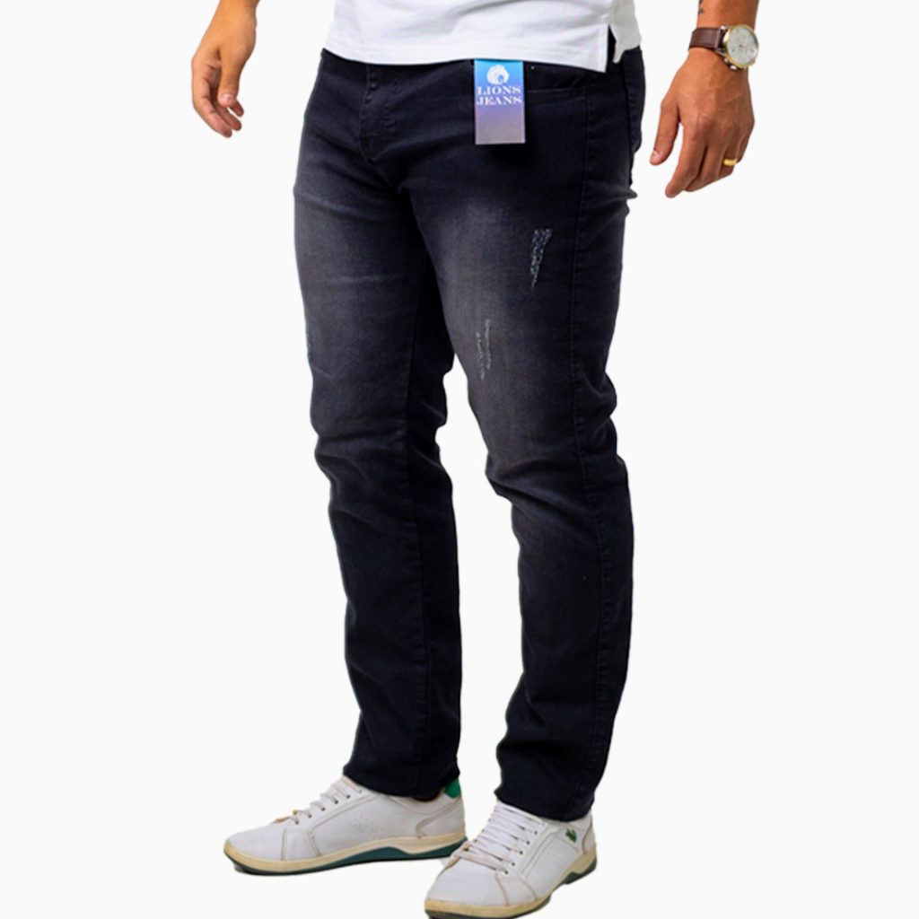 Calças Jeans Masculinas Tradicional Corte Reto Com Lycra Elastano Premium Jean Envio Imediato