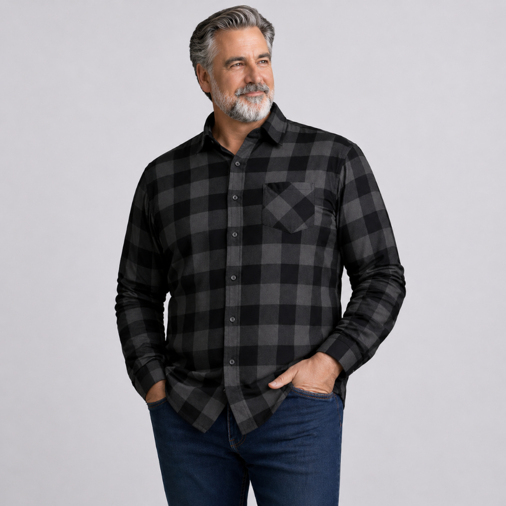 Camisa Xadrez Masculina Plus Size Flanelada Manga Longa