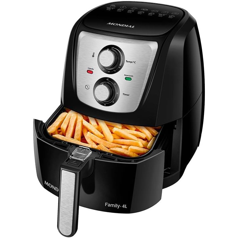 Air Fryer 4L, Mondial, Preto/Inox, 1500W, 110V - AFN-40-TBI
