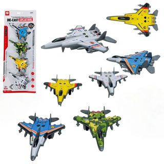 Kit 4 Caça F22 Avião De Guerra Com Movimento Por Fricção Em Ferro Super Resistente