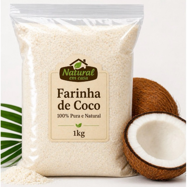 Farinha de Coco 100% Pura Natural Vegana Sem Glúten