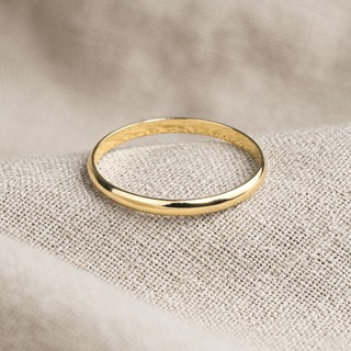 Aliança Tradicional 2mm Unissex Casamento Noivado Banhado a Ouro