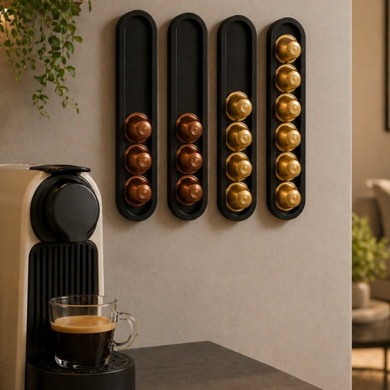 Porta Cápsulas de Café Nespresso de Parede | Suporte Organizador Nespresso Compacto
