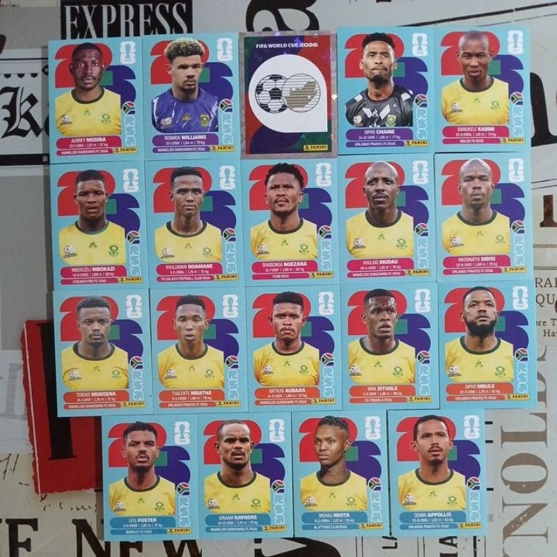 África do Sul (South Africa) - Figurinhas Originais Avulsas Copa do Mundo Fifa 2026 (RSA) (venda unitária)