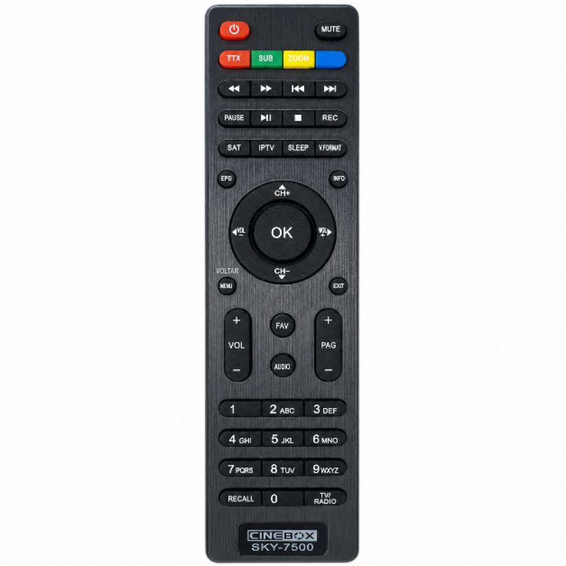 Controle Remoto Le-7550 - SKY-7500 Cine Fantasia Box | Supremo | Legend | Maxx - FBG-7500