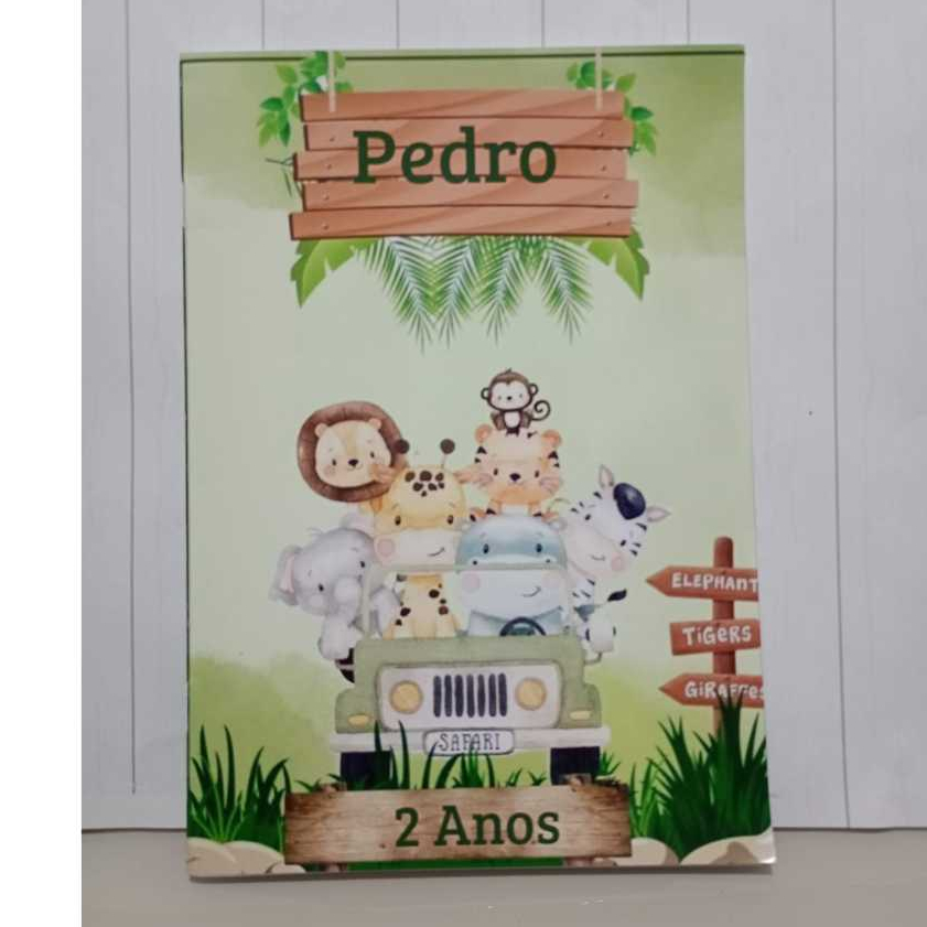 Livrinho de colorir Safari,revista de colorir,aniversário infantil lembrancinha de aniversário