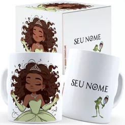 Caneca Tiana Com Nome Caixa Personalizada