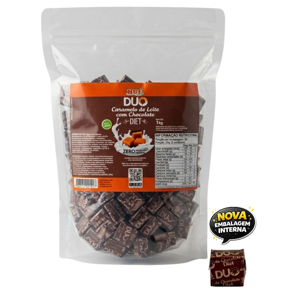 DUO CARAMELO DE LEITE DIET COM CHOCOLATE HUE 1KG