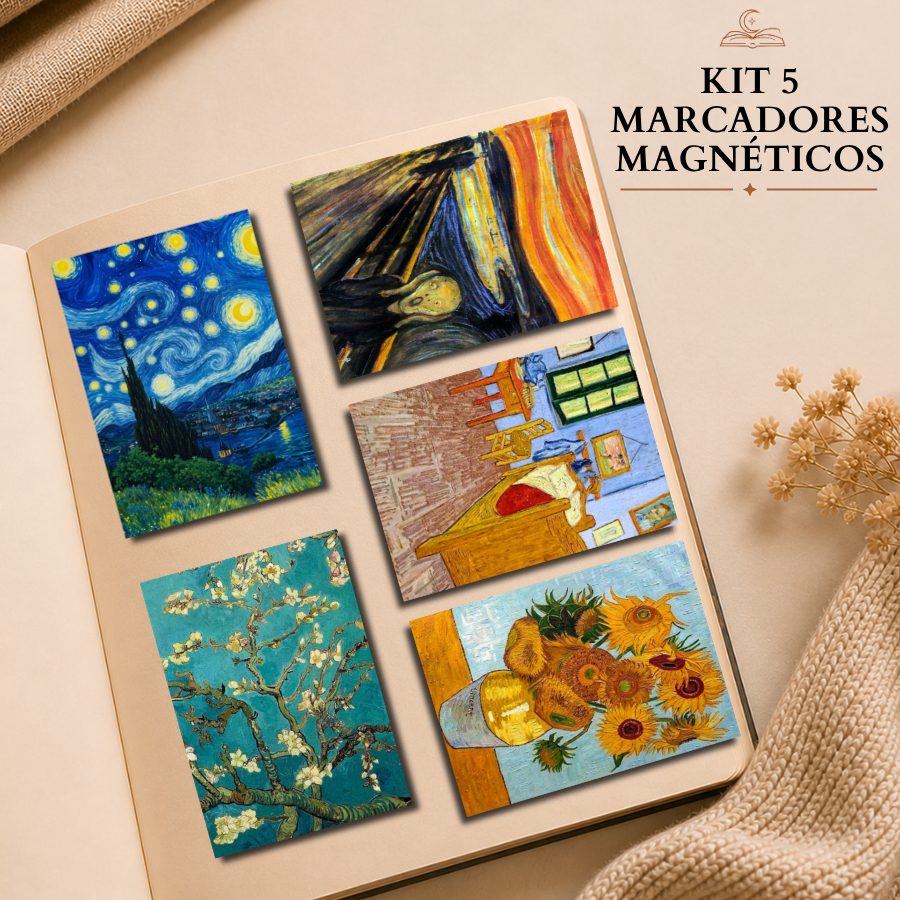 Kit 5 marcadores magnéticos - Pinturas clássicas ll
